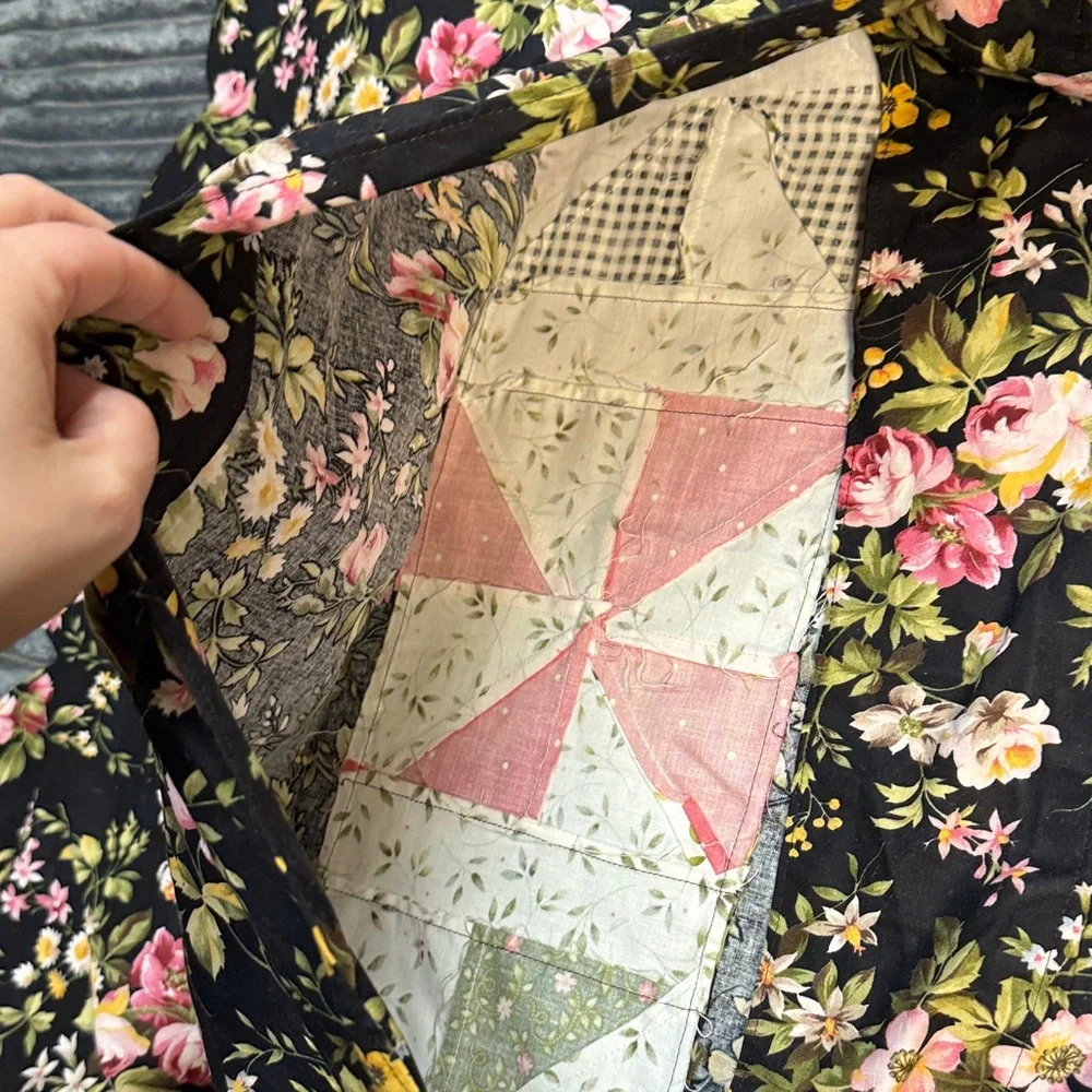 Handmade black floral